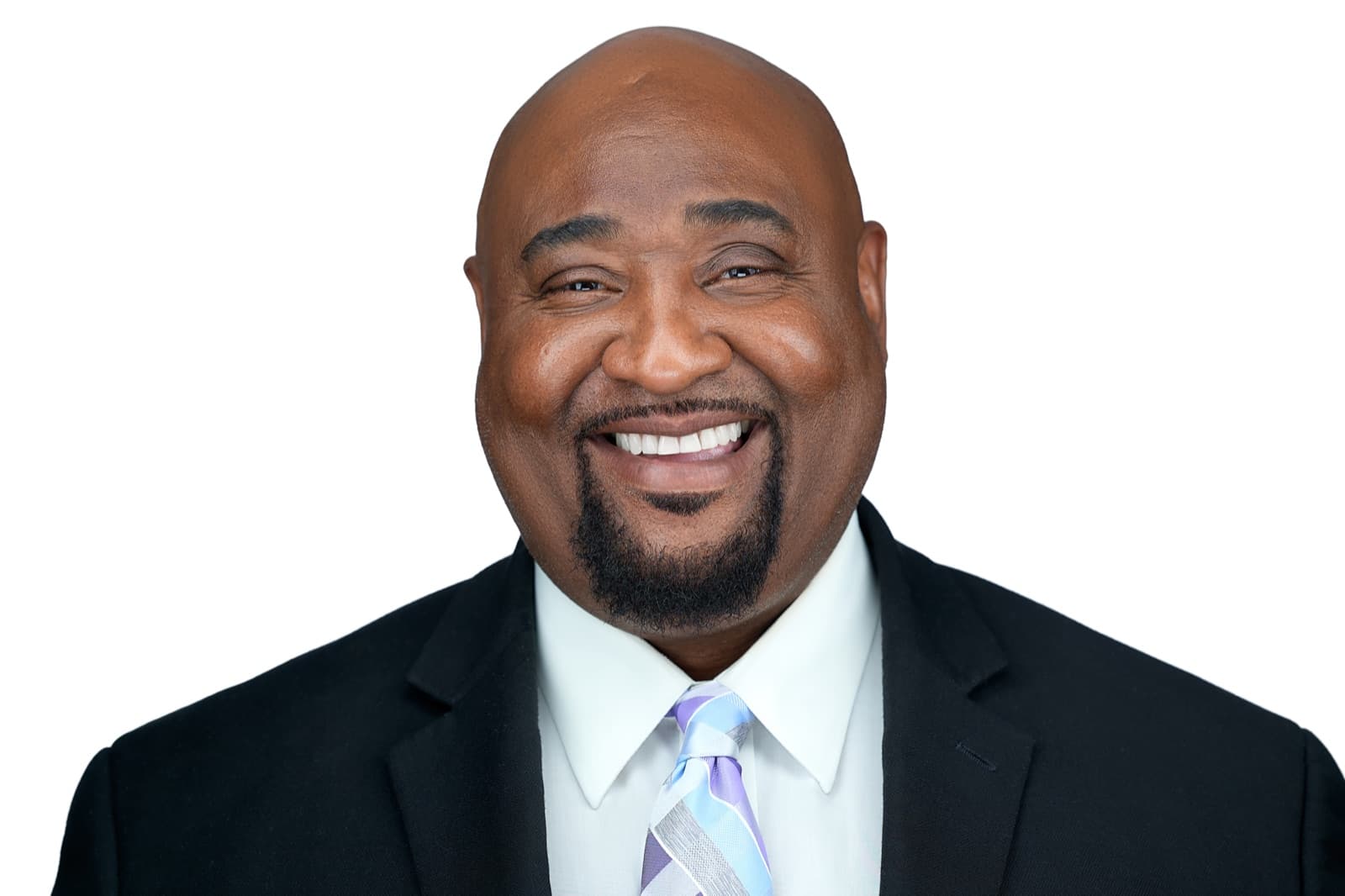Set of individual headshots from a completed team session, smiling professionals against a white background.