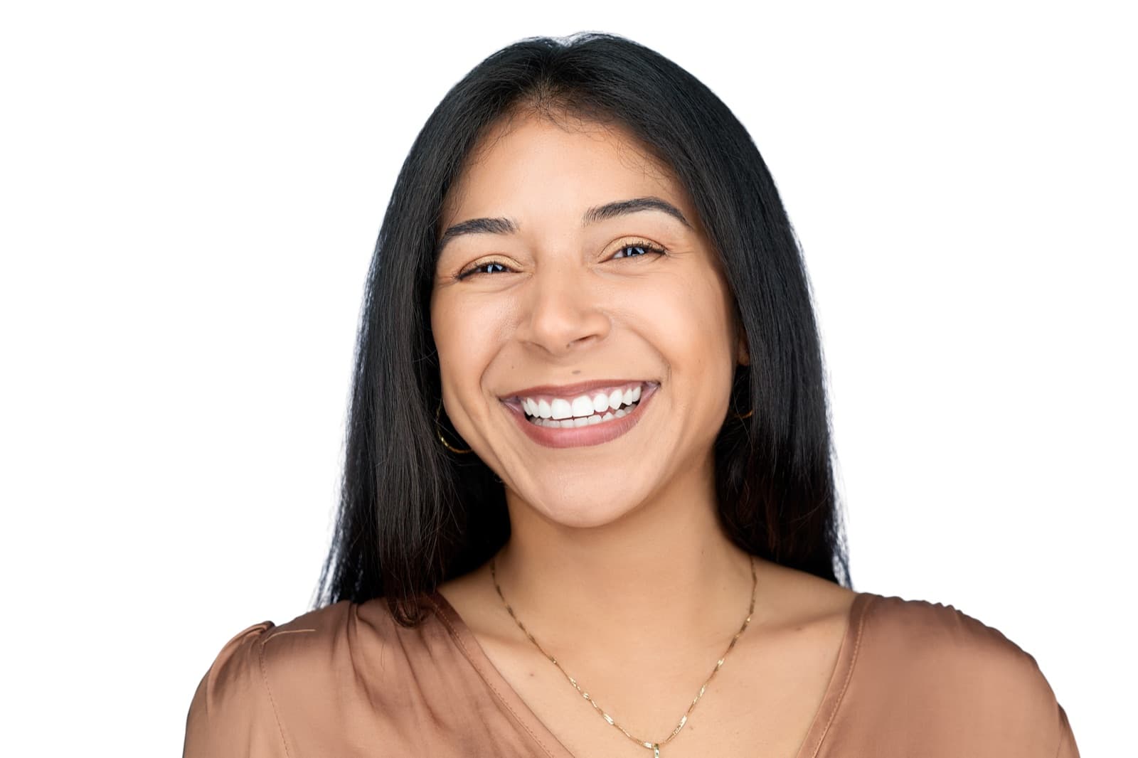 Set of individual headshots from a completed team session, smiling professionals against a white background.