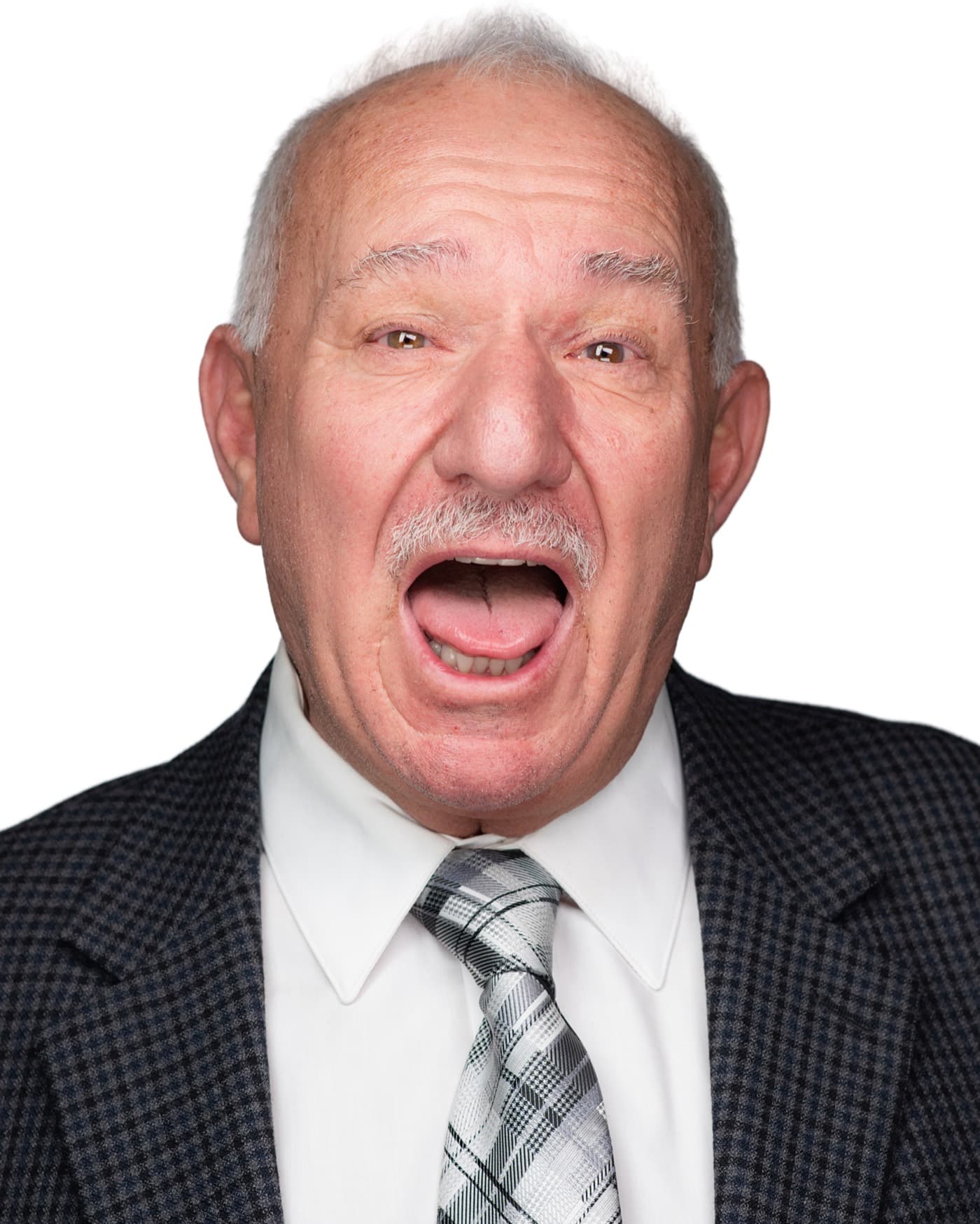 Set of individual booth headshots, each person smiling against a white background.