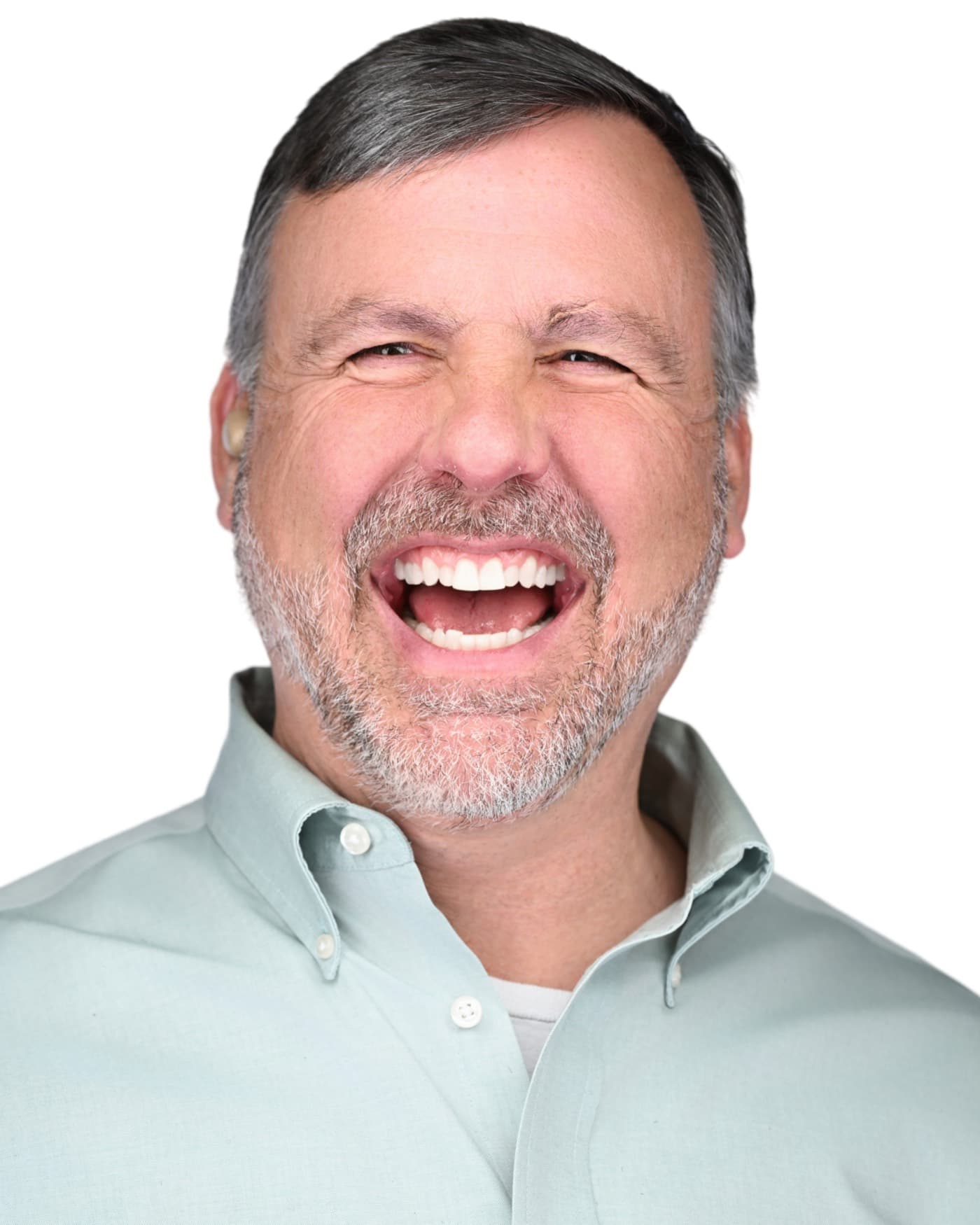 Set of individual booth headshots, each person smiling against a white background.
