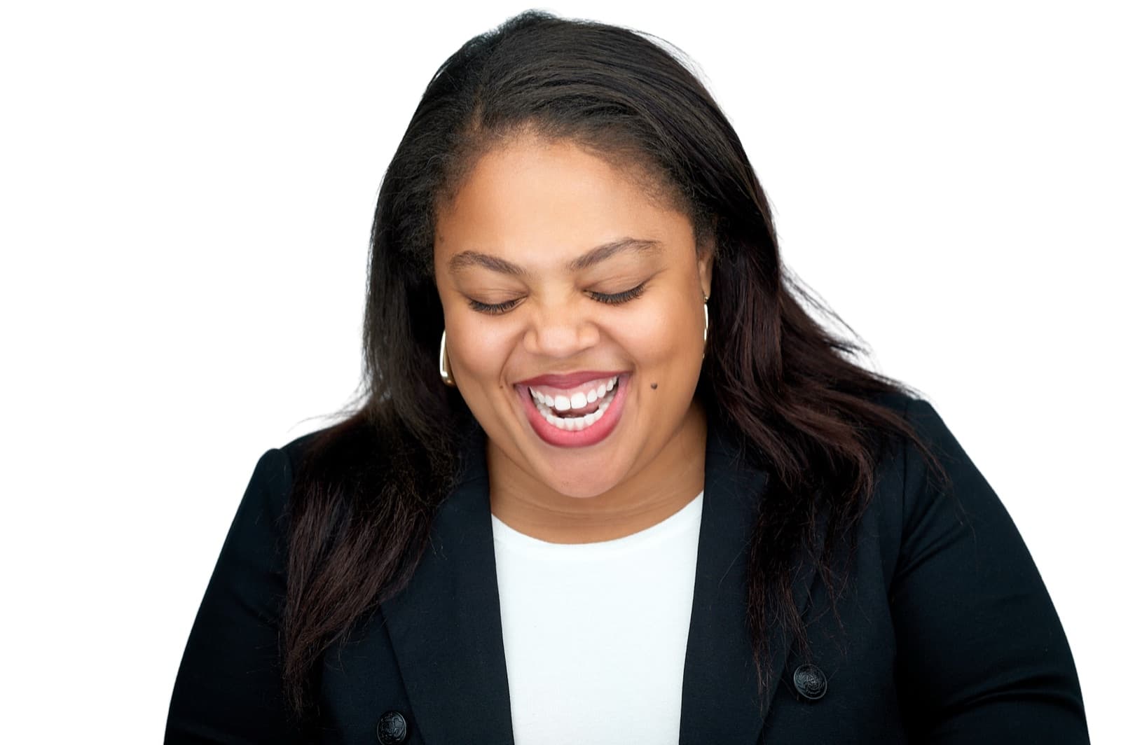Set of individual corporate headshots, each person smiling against a plain white background.