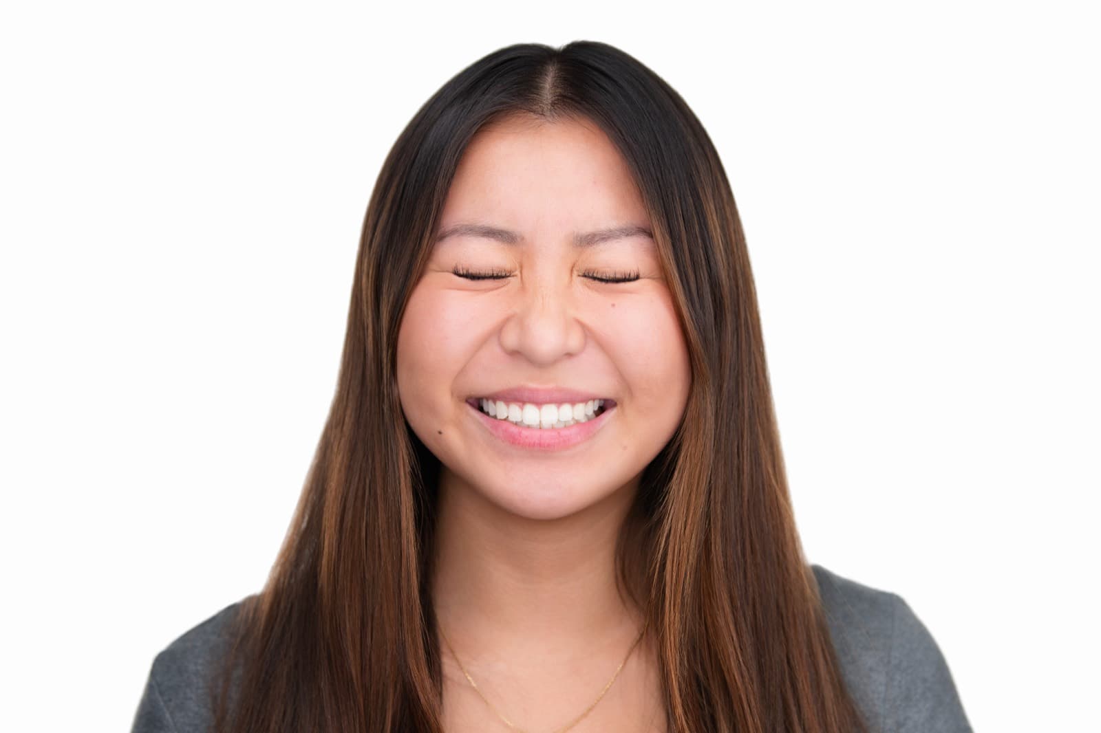 Set of individual booth headshots with playful expressions, including one person sticking out their tongue.