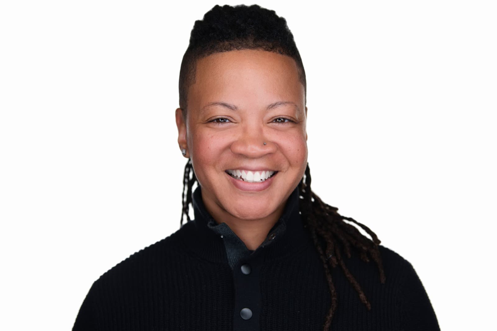 Set of individual booth headshots from a completed event, smiling against a white background.
