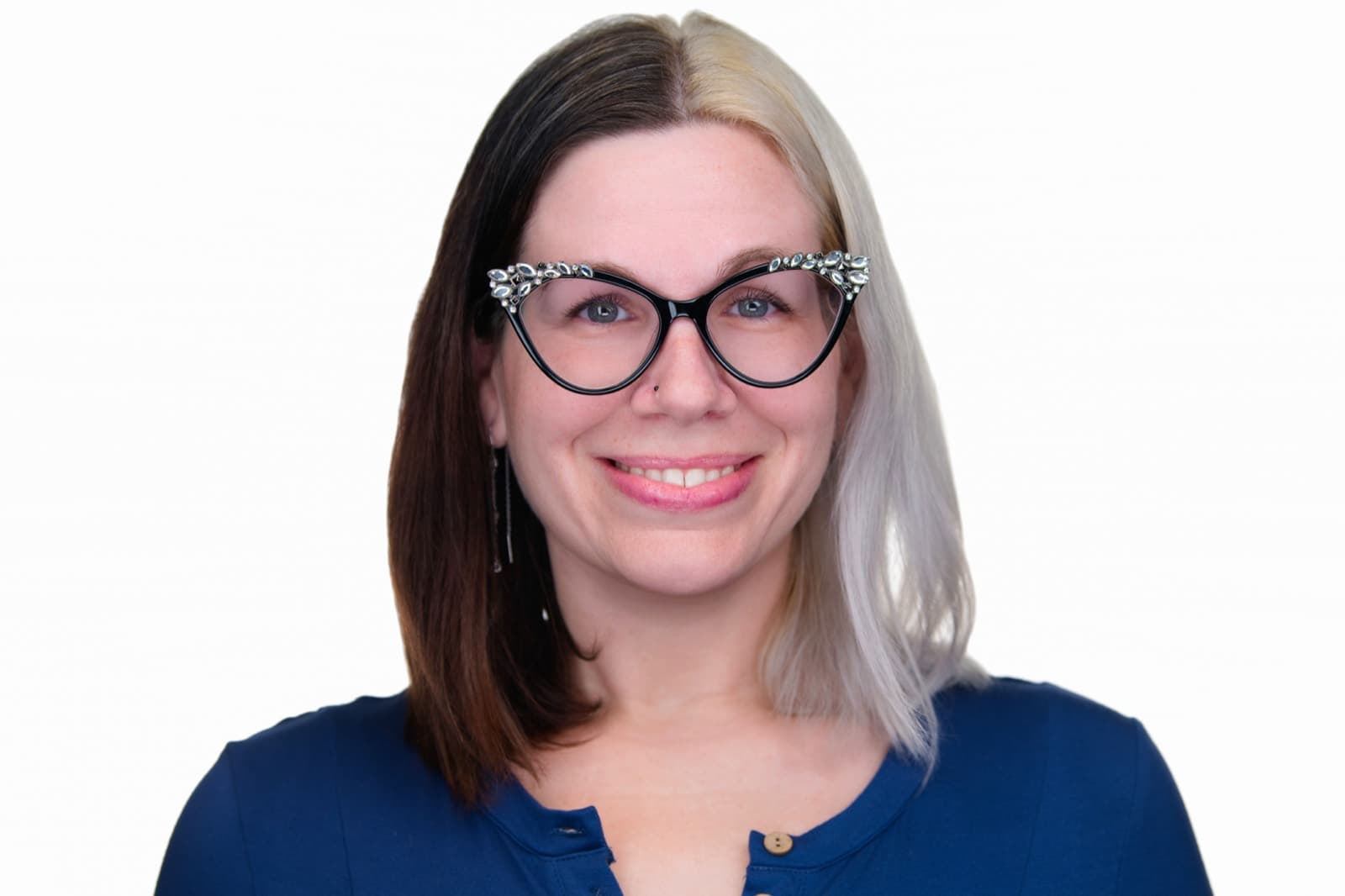 Set of individual booth headshots from a completed event, smiling against a white background.