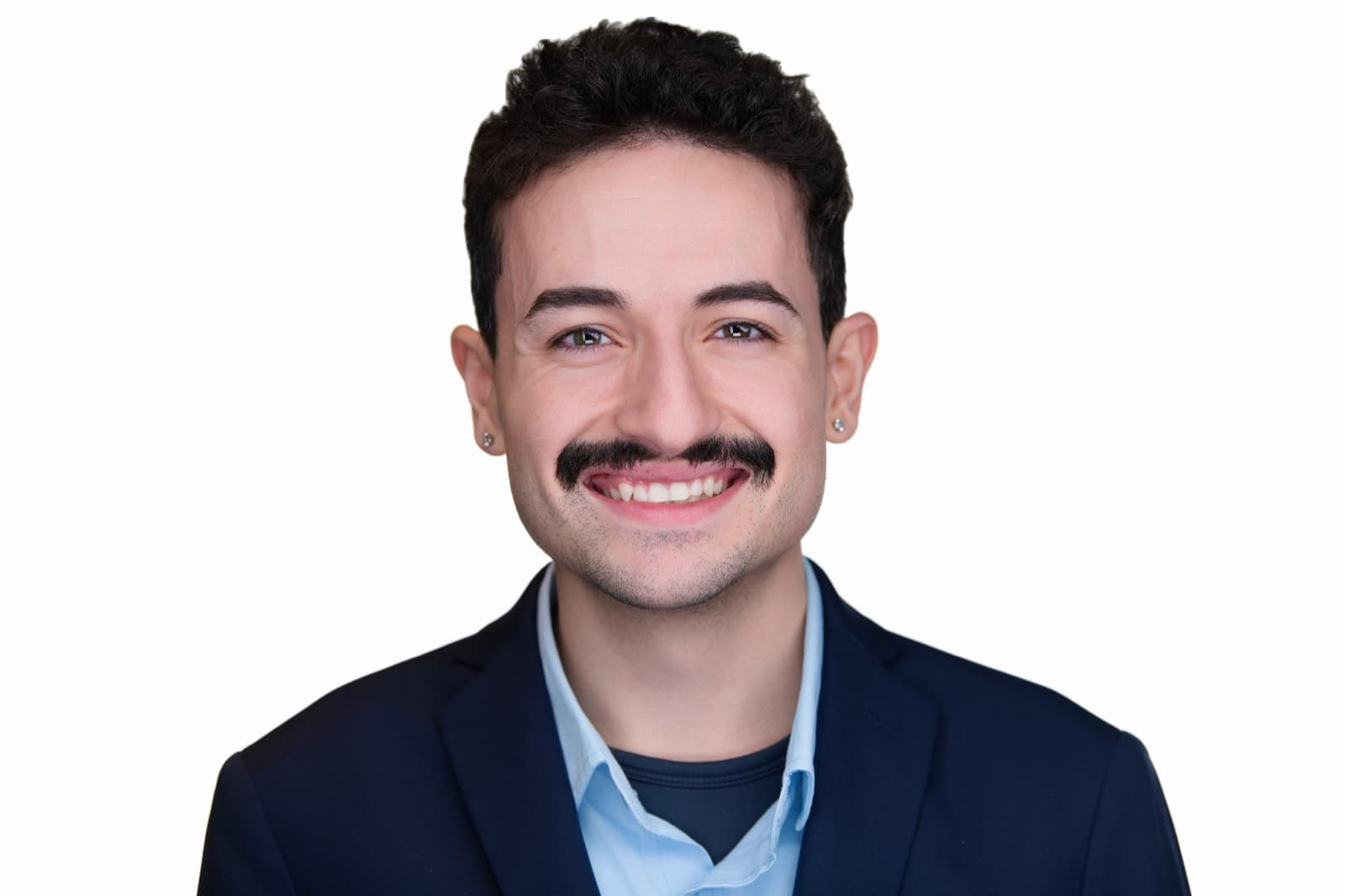 Set of individual booth headshots from a completed event, smiling against a white background.